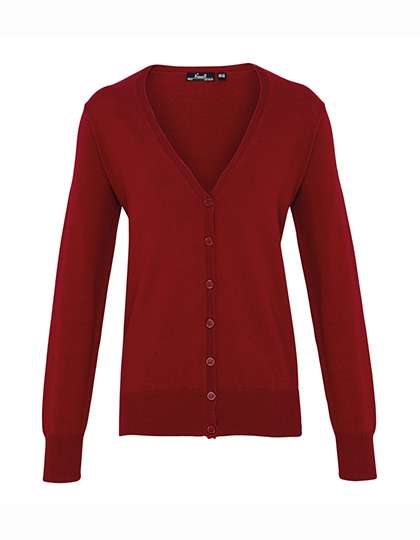 Premier Workwear Women´s Button Through Knitted Cardigan Burgundy S (10) (PW697)