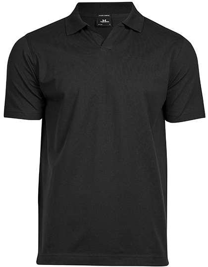 Tee Jays Luxury Stretch V-Neck Polo Black L (TJ1404)