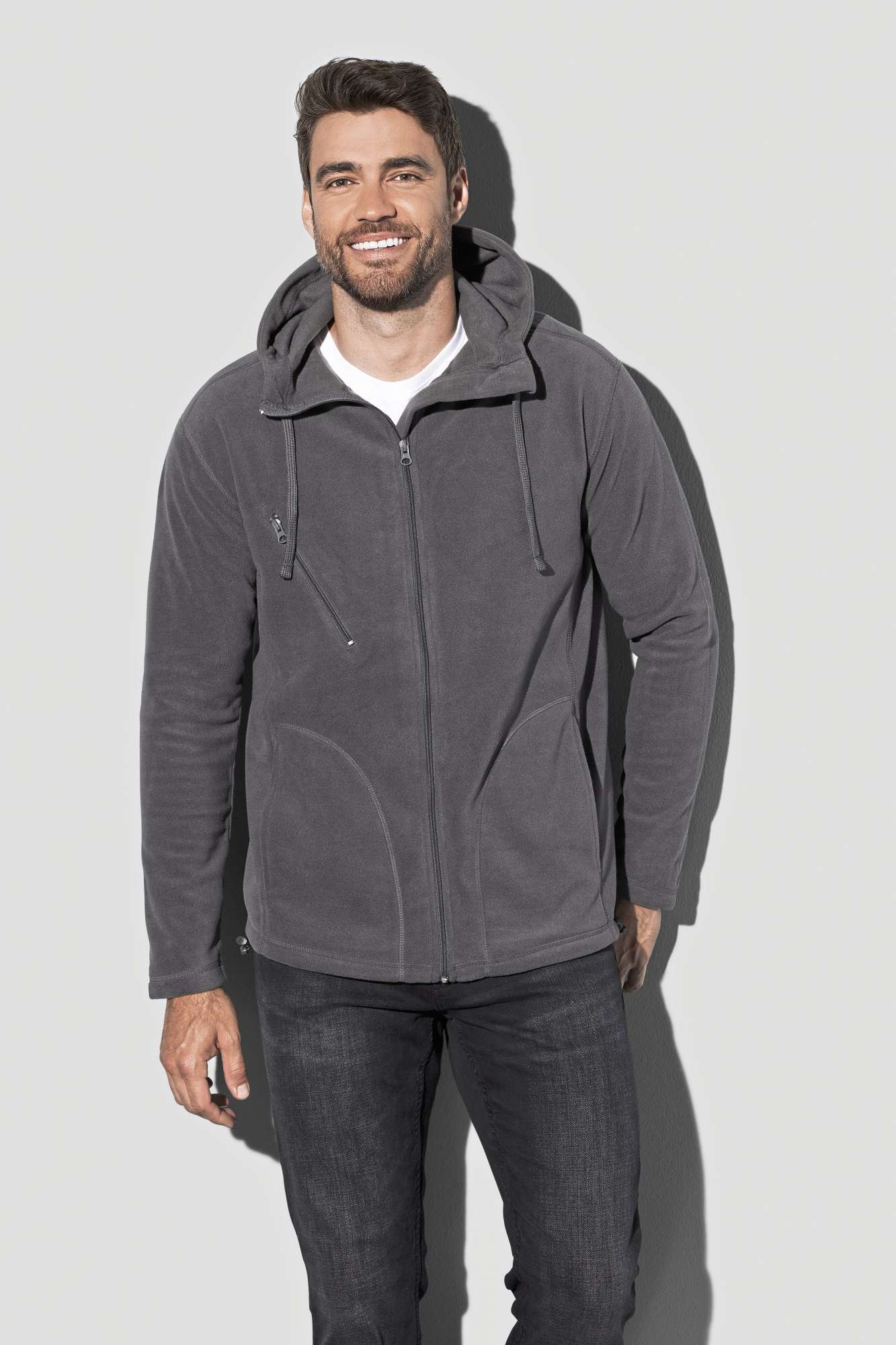 Stedman® Hooded Fleece Jacket Grey Steel (Solid) XL (S5080)