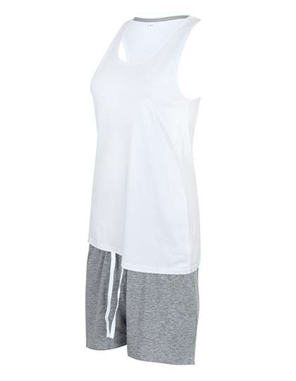 Towel City Short Pyjamas Set In A Bag White/Heather Grey XL (TC052)