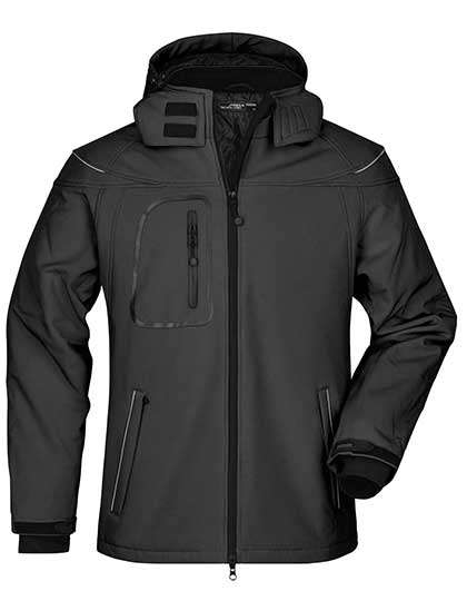 James&Nicholson Men´s Winter Softshell Jacket Black M (JN1000)