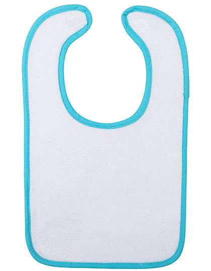 ARTG Babiezz® ALL-Over Sublimation Baby Bib White/Aqua Blue 43 x 27 cm (AR894)