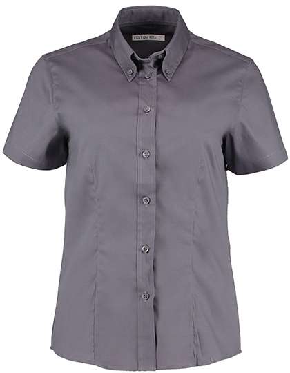 Kustom Kit Women´s Tailored Fit Corporate Oxford Shirt Short Sleeve Charcoal 42 (XL/16) (K701)