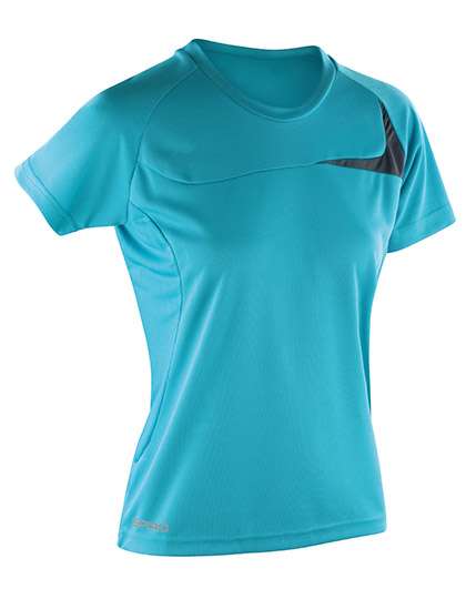 SPIRO Women´s Dash Training Shirt Aqua/Grey XS (34) (RT182F)