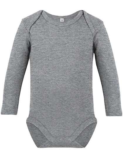 Link Kids Wear Organic Baby Bodysuit Long Sleeve Bailey 02 Heather Grey 74-80 (X11420)