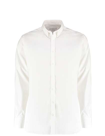 Kustom Kit Men´s Slim Fit Stretch Oxford Shirt Long Sleeve White 41 (16) (K182)