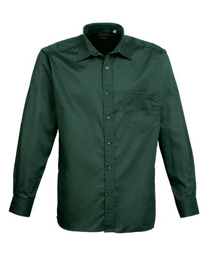 Premier Workwear Men´s Poplin Long Sleeve Shirt Bottle Green 46 (XXL/18) (PW200)