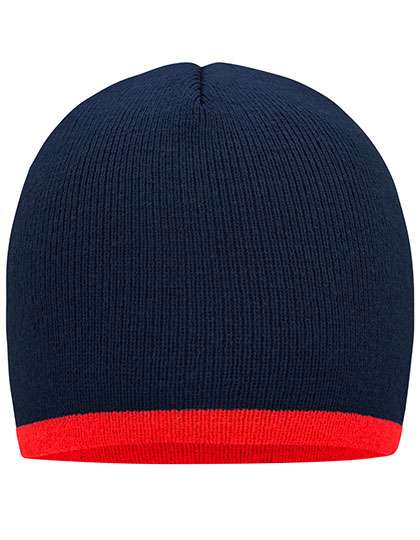 Myrtle beach Beanie With Contrasting Border Navy/Red One Size (MB7584)