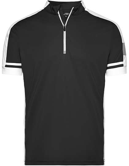 James&Nicholson Men´s Bike-T Half Zip Black 3XL (JN452)