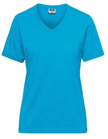 James&Nicholson Ladies´ Bio Workwear T-Shirt Turquoise 3XL (JN1807)