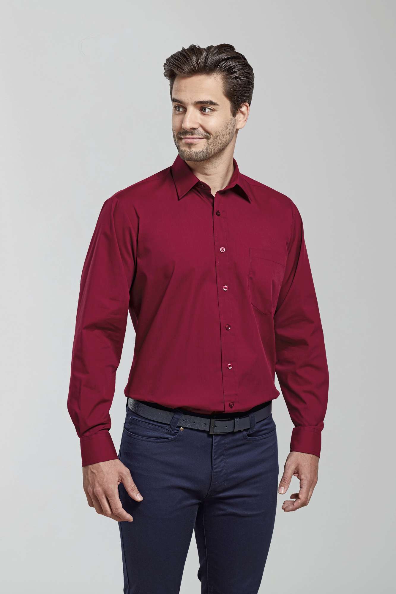 Premier Workwear Men´s Poplin Long Sleeve Shirt Khaki 44,5 (17H) (PW200)