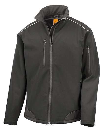 Result WORK-GUARD Ripstop Soft Shell Workwear Jacket With Cordura Panels Black S (RT124)