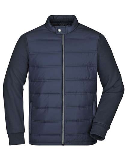 James&Nicholson Men´s Hybrid Sweat Jacket Navy XL (JN1124)