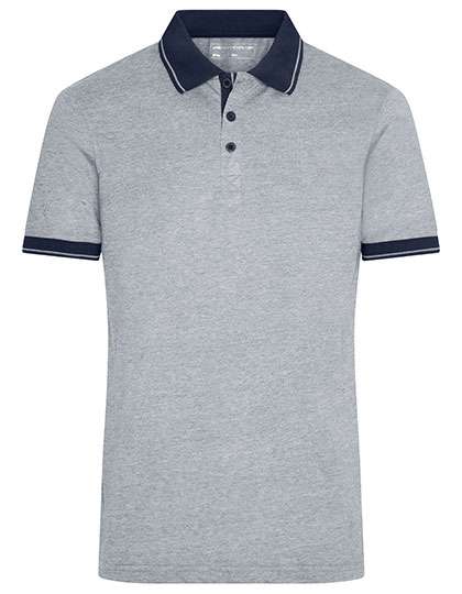 James&Nicholson Men´s Heather Polo Grey Heather/Navy S (JN706)