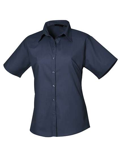 Premier Workwear Women´s Poplin Short Sleeve Blouse Navy (ca. Pantone 2378C) 48 (3XL/20) (PW302)