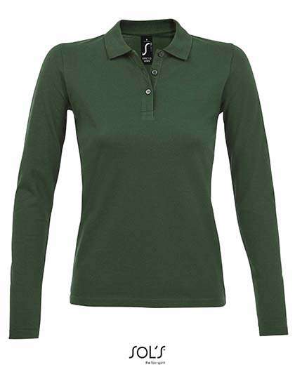 SOL´S Women´s Long-Sleeve Piqué Polo Shirt Perfect Bottle Green XXL (L02083)