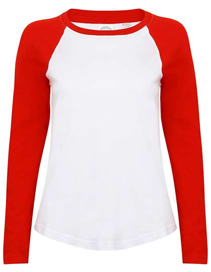 SF Women Women´s Long Sleeved Baseball T White/Red S (SF271)