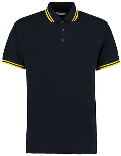 Kustom Kit Classic Fit Superwash® 60º Tipped Collar Polo Navy/Yellow L (K409)