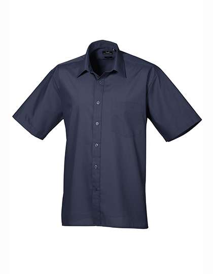 Premier Workwear Men´s Poplin Short Sleeve Shirt Navy (ca. Pantone 2378C) 43 (17) (PW202)