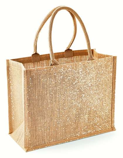 Westford Mill Shimmer Jute Shopper Natural Gold 42 x 33 x 19 cm (WM437)