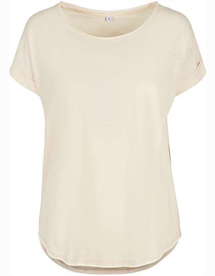 Build Your Brand Ladies´ Long Slub Tee White Sand 5XL (BY036)