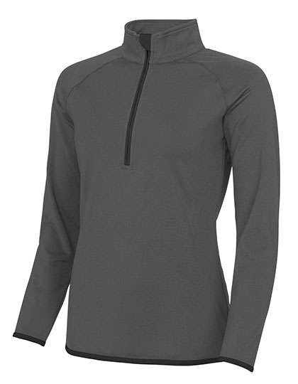 Just Cool Women´s Cool 1/2 Zip Sweat Charcoal (Solid)/Jet Black XS (JC036)