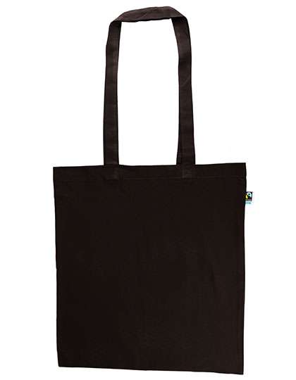 Printwear Fairtrade Cotton Bag Long Handles Black ca. 38 x 42 cm (XT600N)