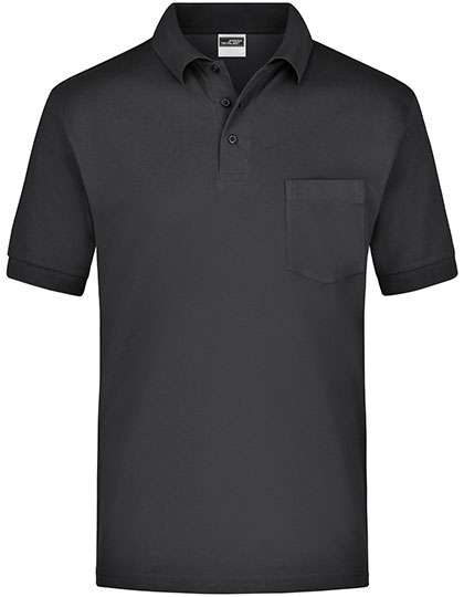 James&Nicholson Polo-Piqué Pocket Black XL (JN026)